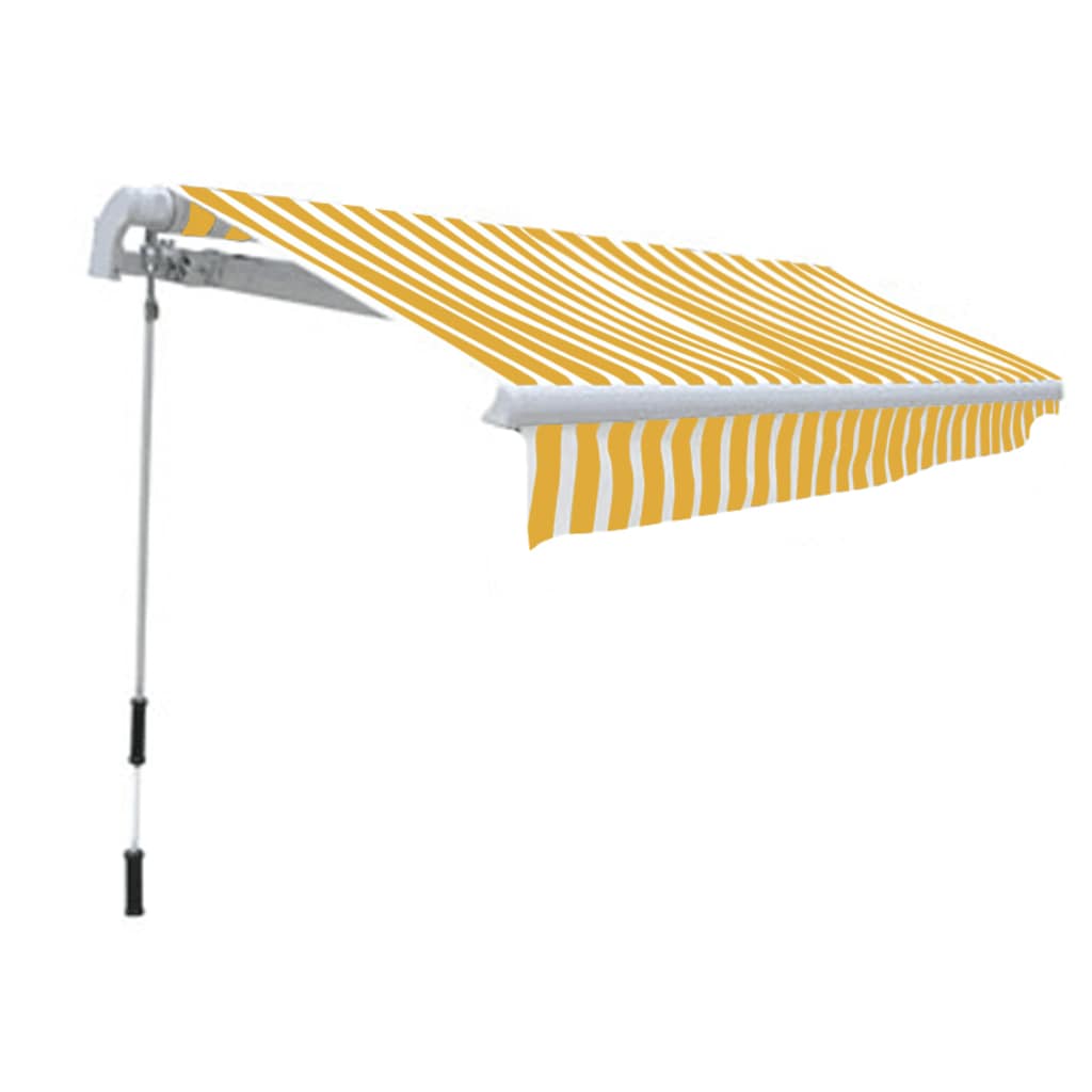 Vidaxl luifel extensible manuellement 300 cm jaune blanc