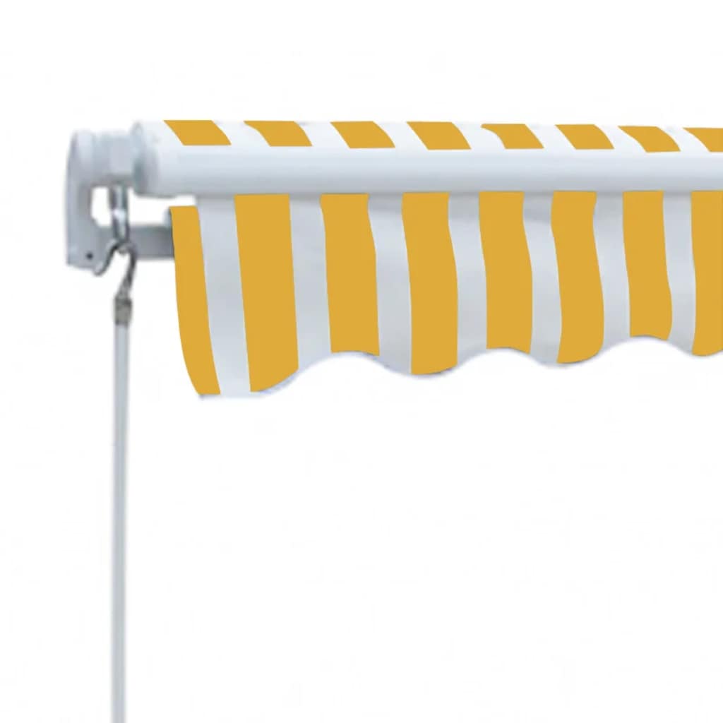 Vidaxl luifel extensible manuellement 300 cm jaune blanc