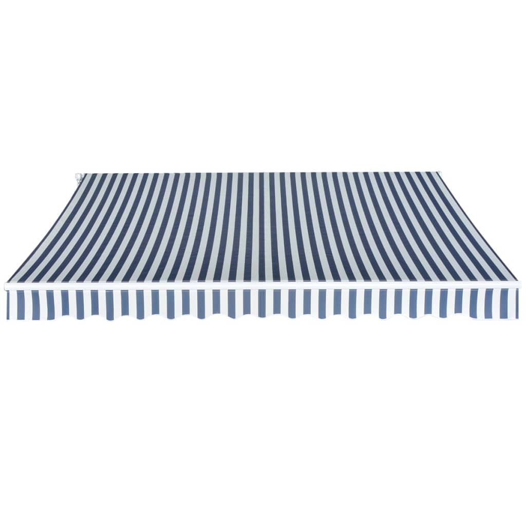 Vidaxl luifel extensible manuellement 350 cm blanc bleu