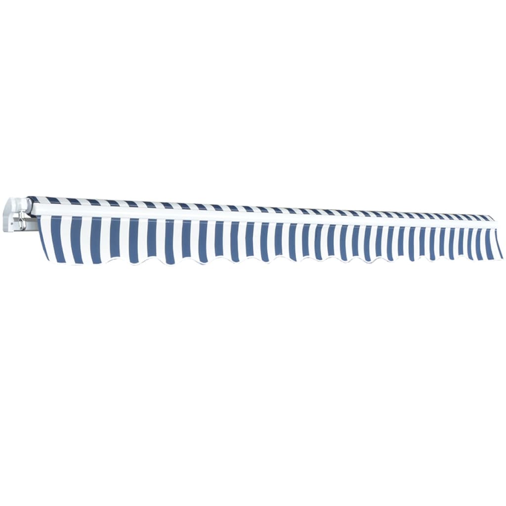 Vidaxl luifel extensible manuellement 350 cm blanc bleu