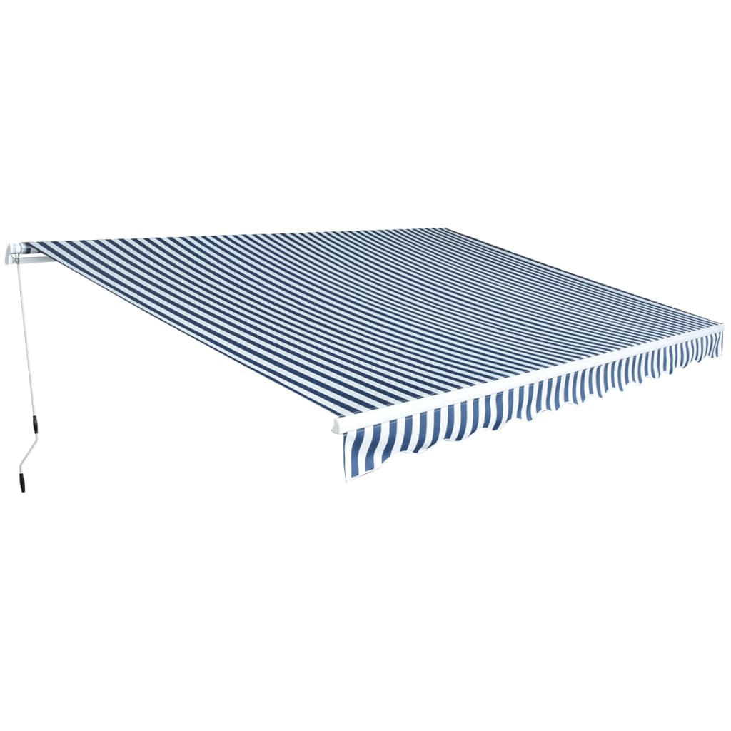 Vidaxl laifel extensible manuellement 450 cm blanc bleu