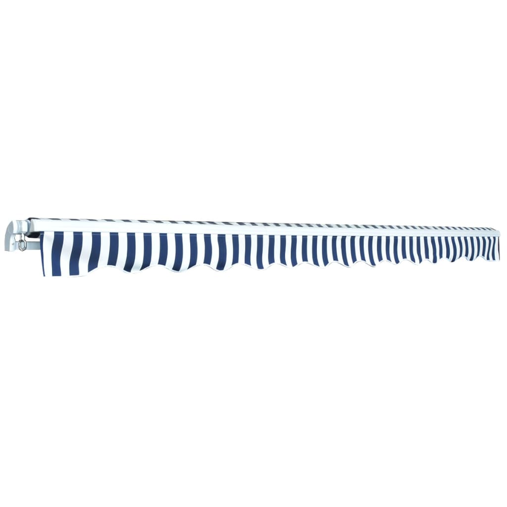 Vidaxl laifel extensible manuellement 450 cm blanc bleu