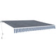 Vidaxl luifel extensible manuellement 400 cm blanc bleu