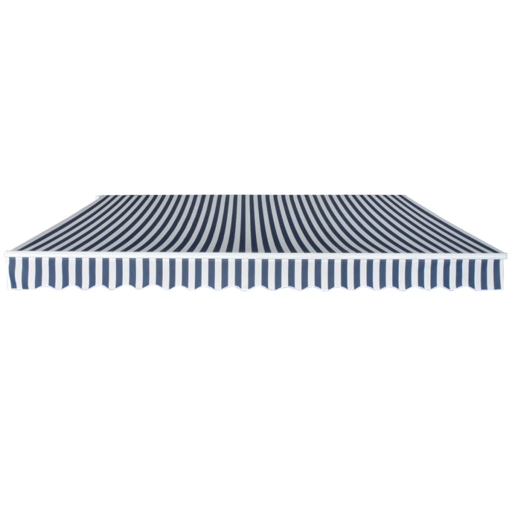 Vidaxl luifel extensible manuellement 400 cm blanc bleu