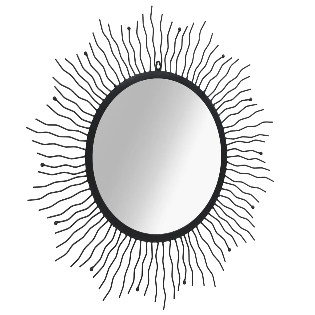 Vidaxl Garden Mirror Miroir Sunburst 80 cm noir