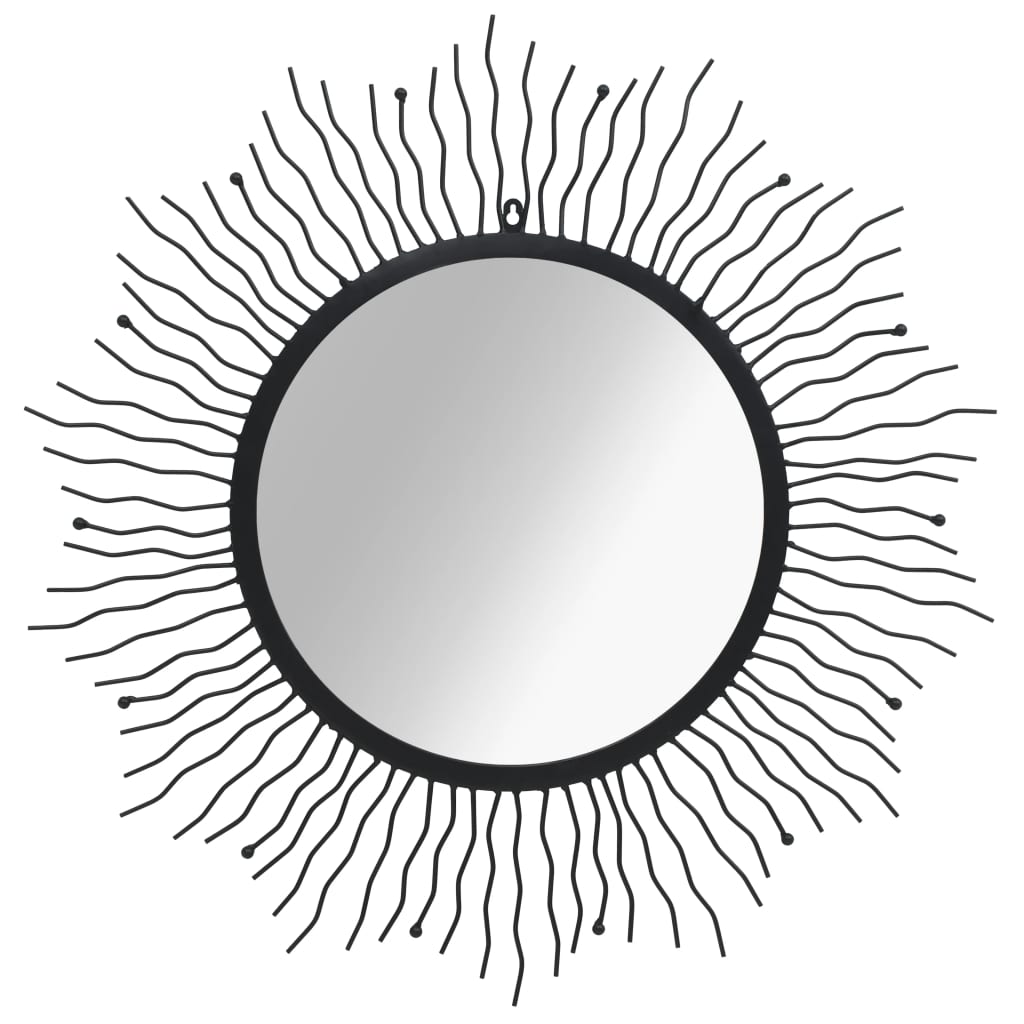 Vidaxl Garden Mirror Miroir Sunburst 80 cm noir