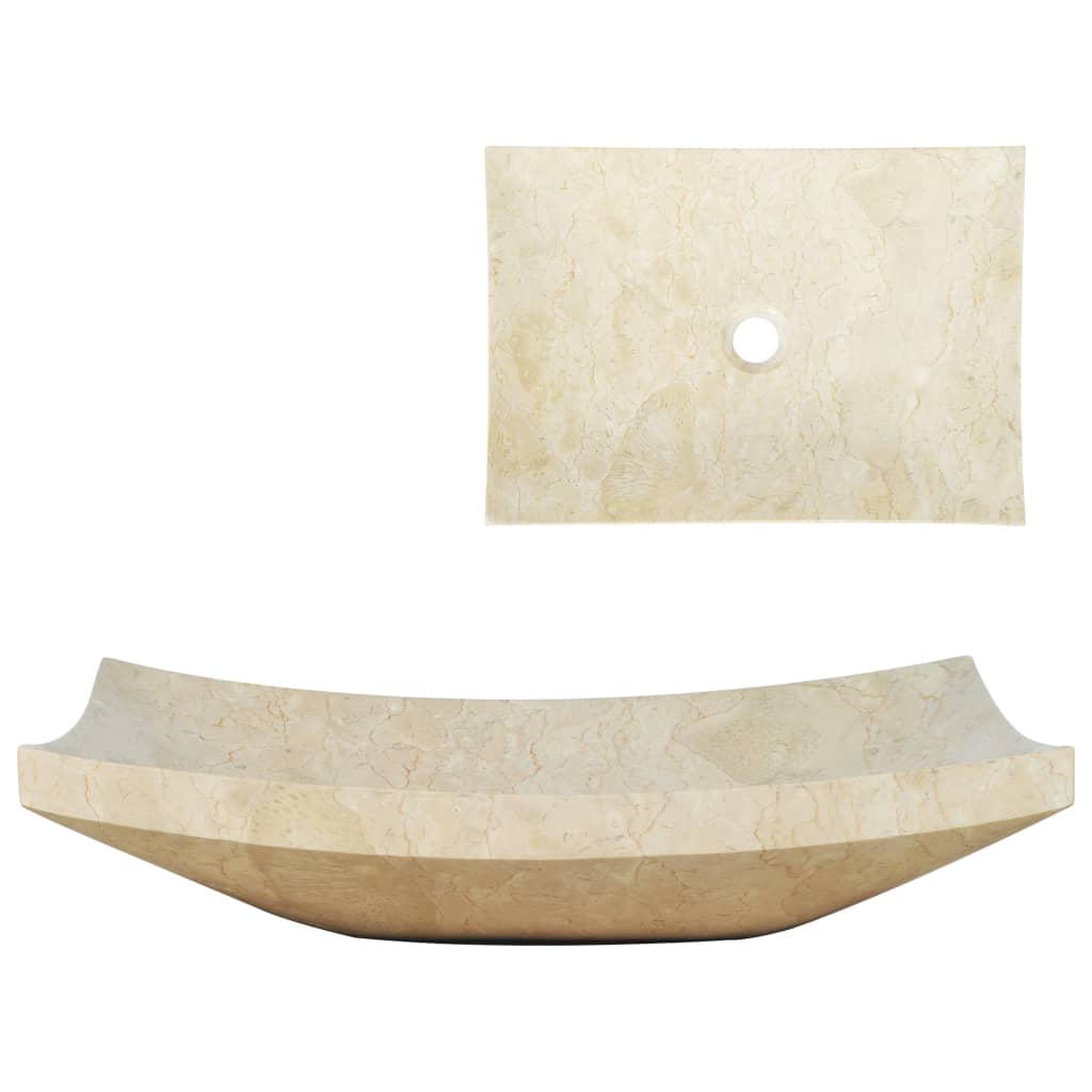 Évier Vidaxl 50x35x12 cm Crème Marmer