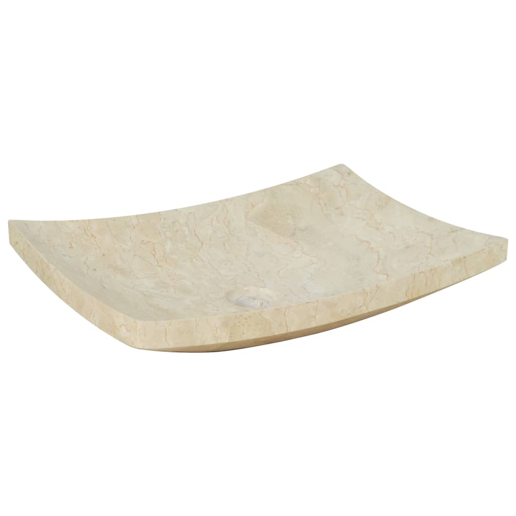 Évier Vidaxl 50x35x12 cm Crème Marmer