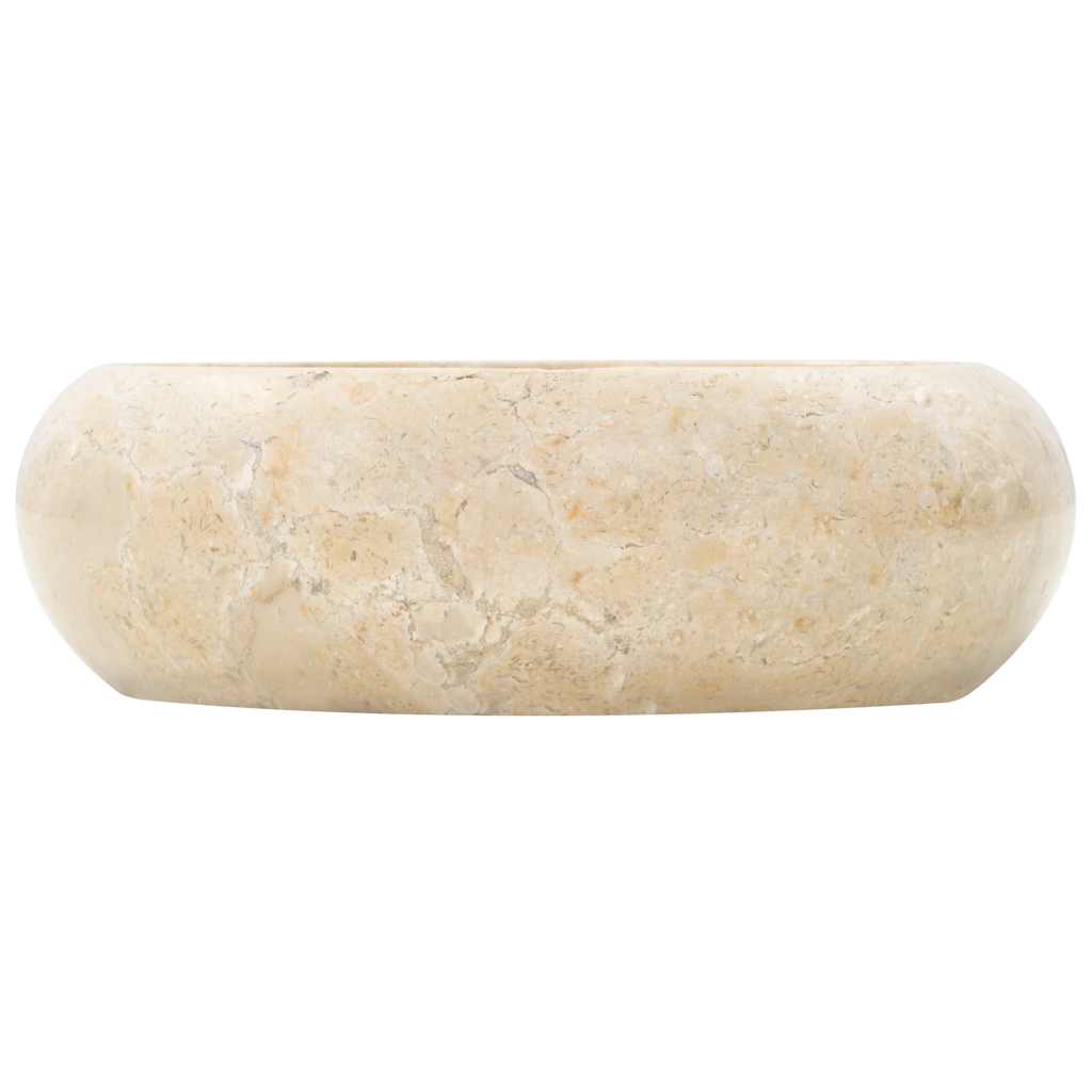 Évier Vidaxl 40x12 cm Crème en marbre