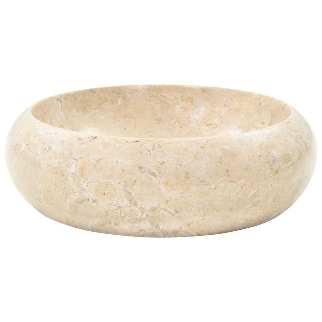 Évier Vidaxl 40x12 cm Crème en marbre