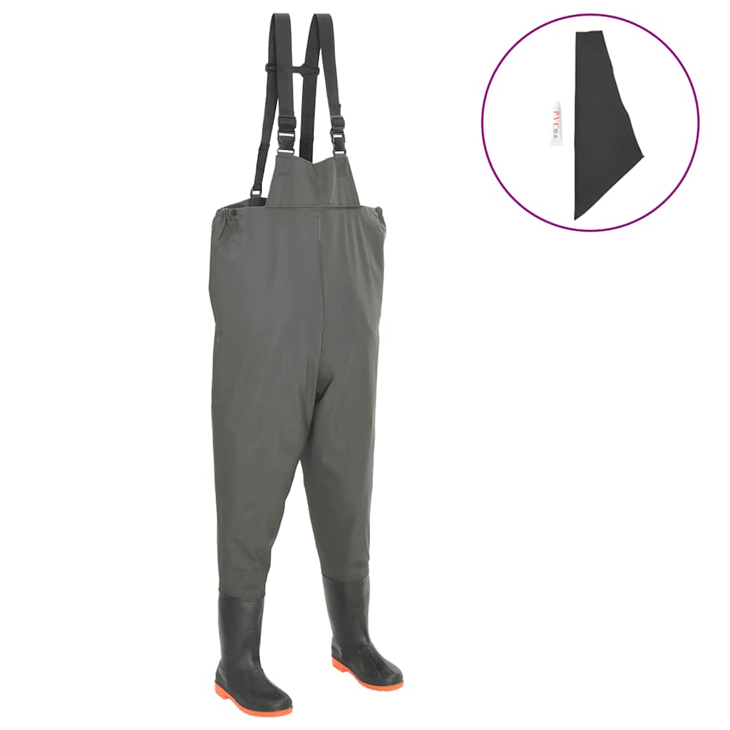 Vidaxl waadbroek avec bottes taille 44 vert