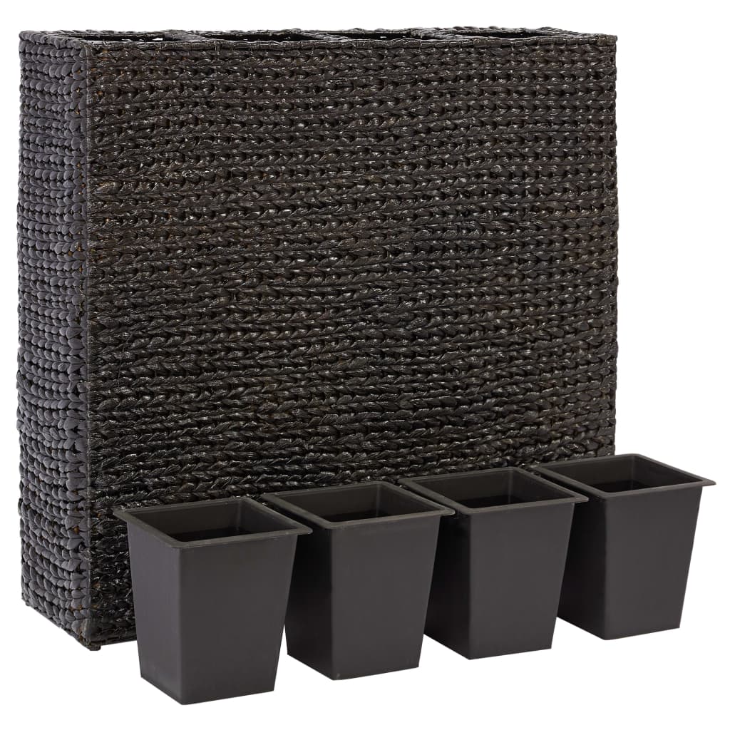 Jardinière vidaxl élevé avec 4 pots en noir hydrathe noir