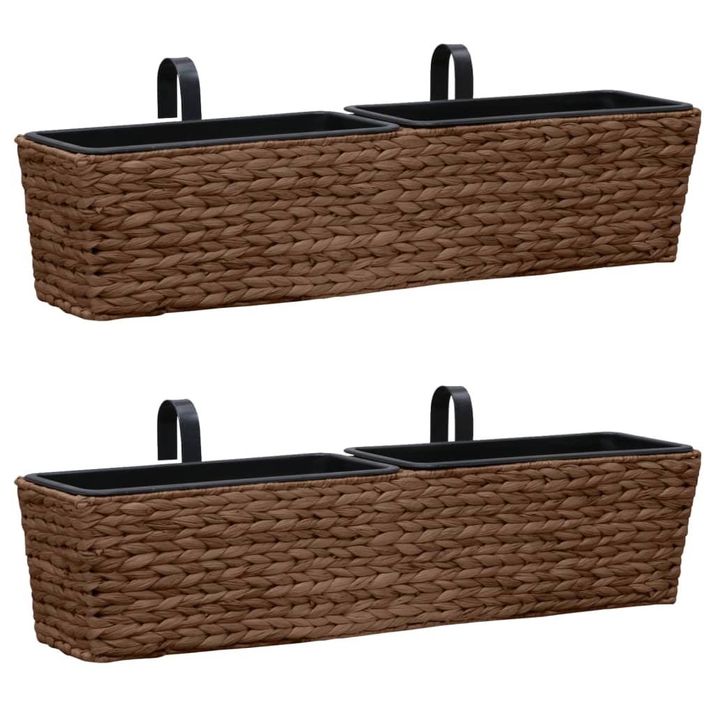 Jardinières vidaxl 2 ST Waterhyacint Brown