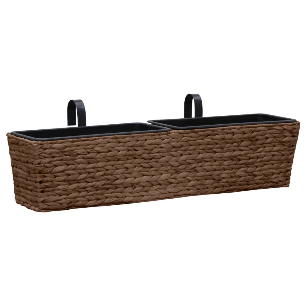 Jardinières vidaxl 2 ST Waterhyacint Brown