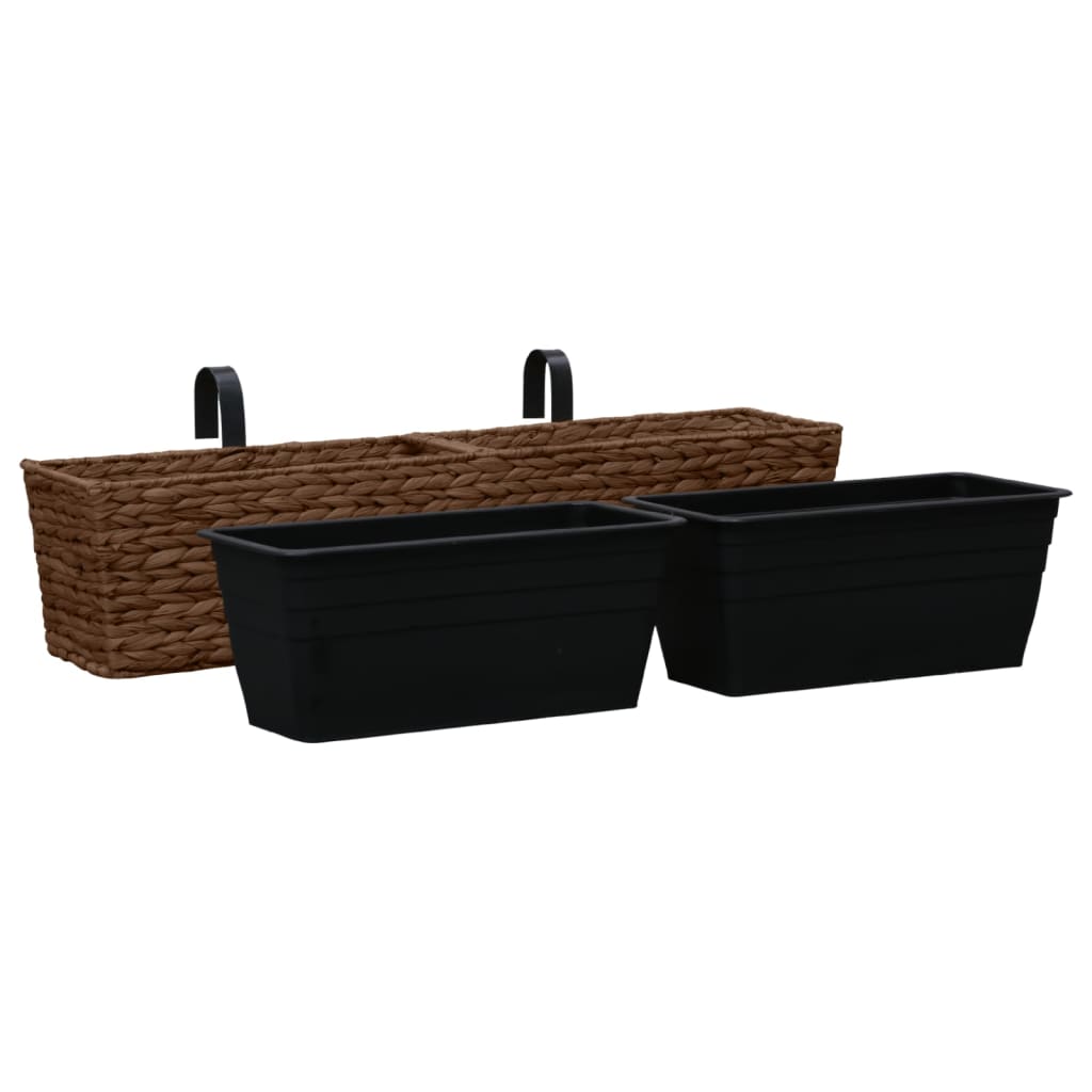 Jardinières vidaxl 2 ST Waterhyacint Brown