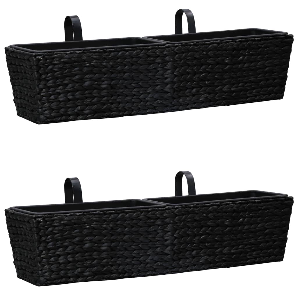 Jardinières vidaxl 2 ST Waterhyacint noir