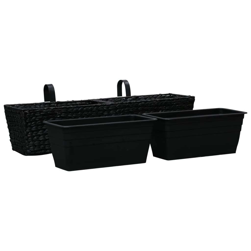 Jardinières vidaxl 2 ST Waterhyacint noir