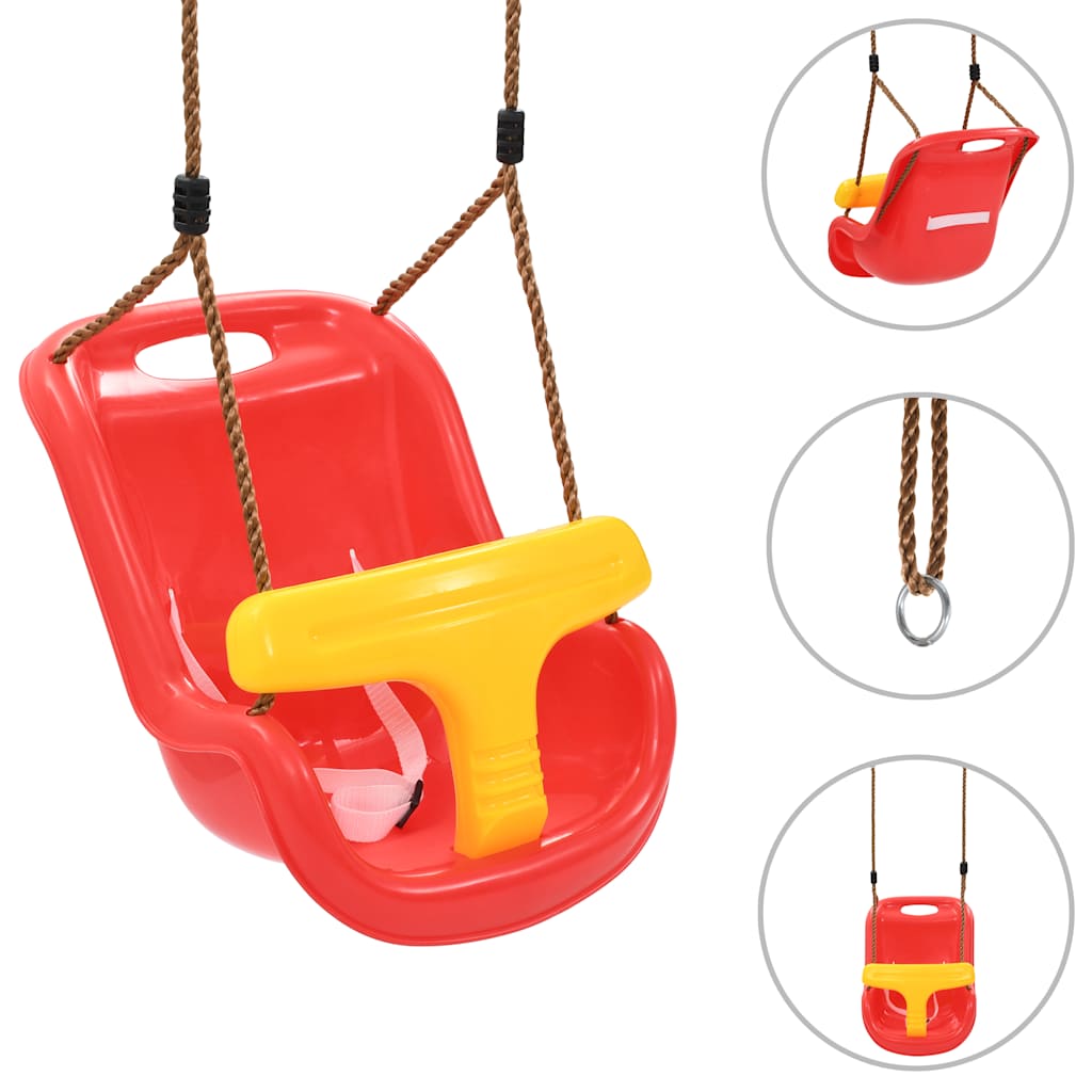 Vidaxl Baby Swing avec ceinture de sécurité pp rouge