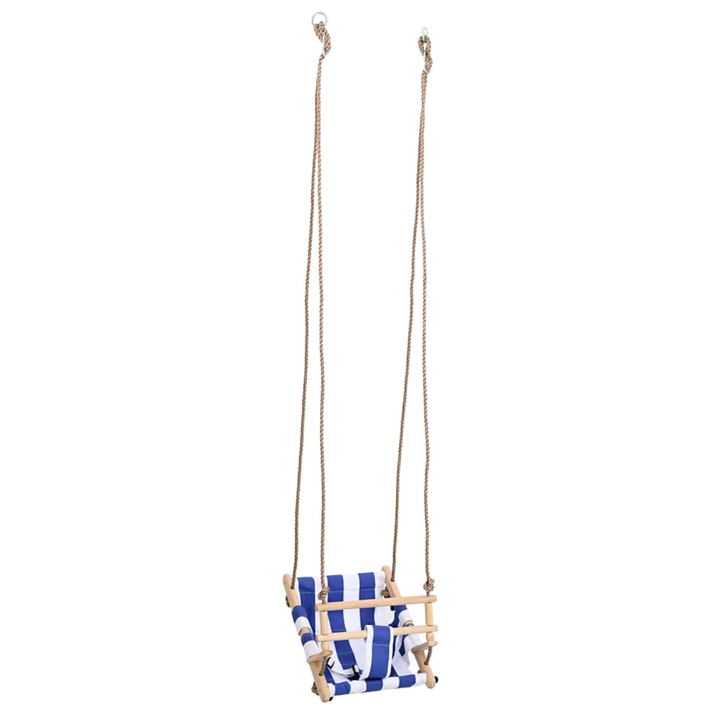 Vidaxl Baby Swing avec ceinture de sécurité Coton Bleu