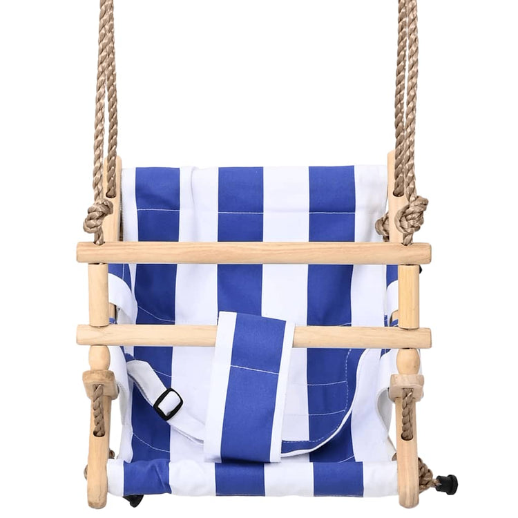 Vidaxl Baby Swing avec ceinture de sécurité Coton Bleu