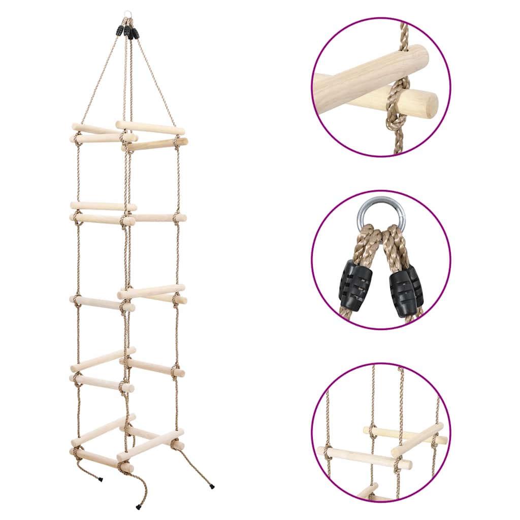 Échelle de corde Vidaxl 200 cm bois