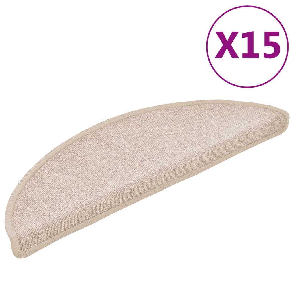 Vidaxl 15 st tapis de pédale 56x17x3 cm taupe