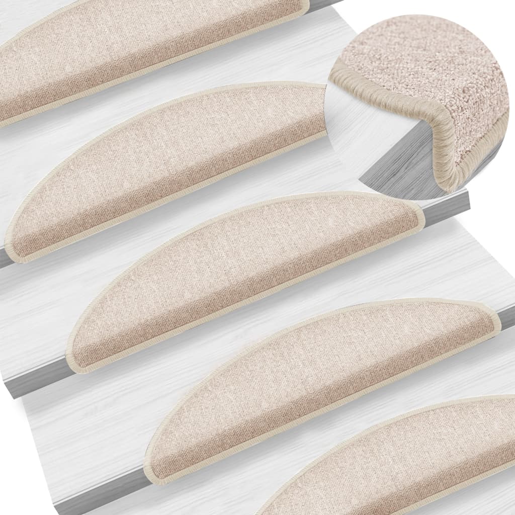 Vidaxl 15 st tapis de pédale 56x17x3 cm taupe