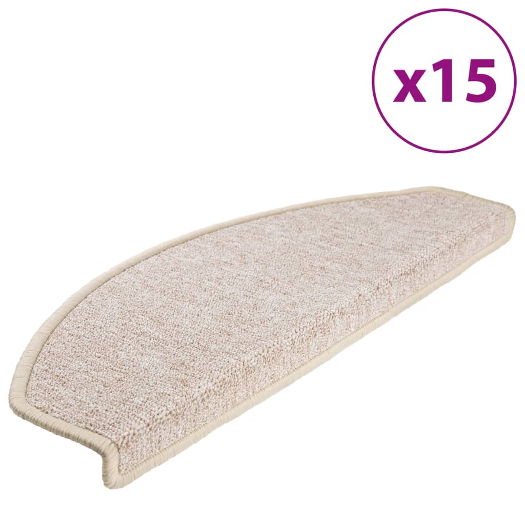 Vidaxl 15 st tapis de pédale 65x24x4 cm taupe