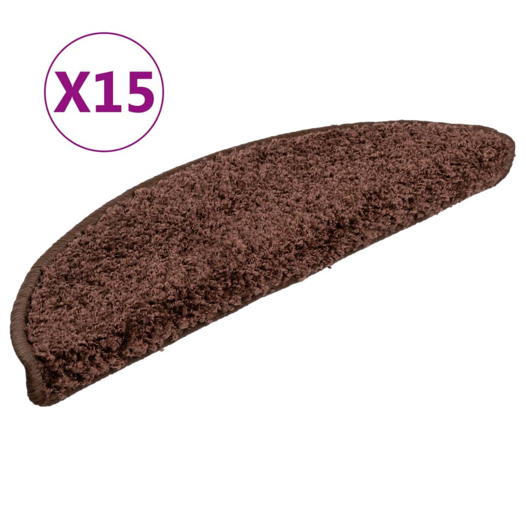 Mattes d'escalier Vidaxl 15 st 56x17x3 cm brun