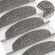 VidaXL tapis d'escalier 15 pcs 65x21x4 cm gris semi-circulaire grand