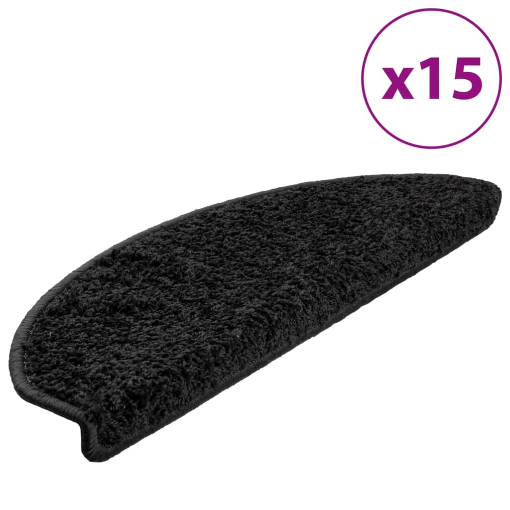 Vidaxl Mat à escalier 15 st 65x21x4 cm noir