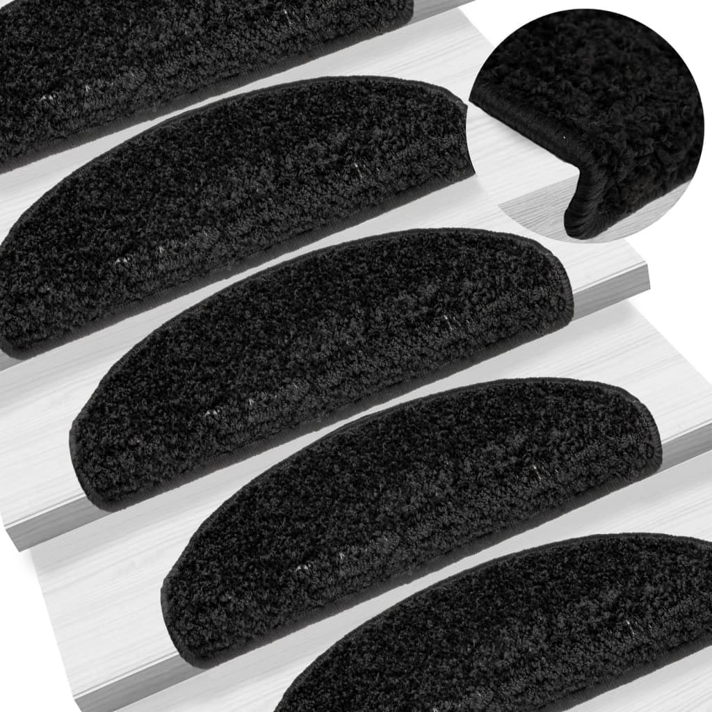 Vidaxl Mat à escalier 15 st 65x21x4 cm noir