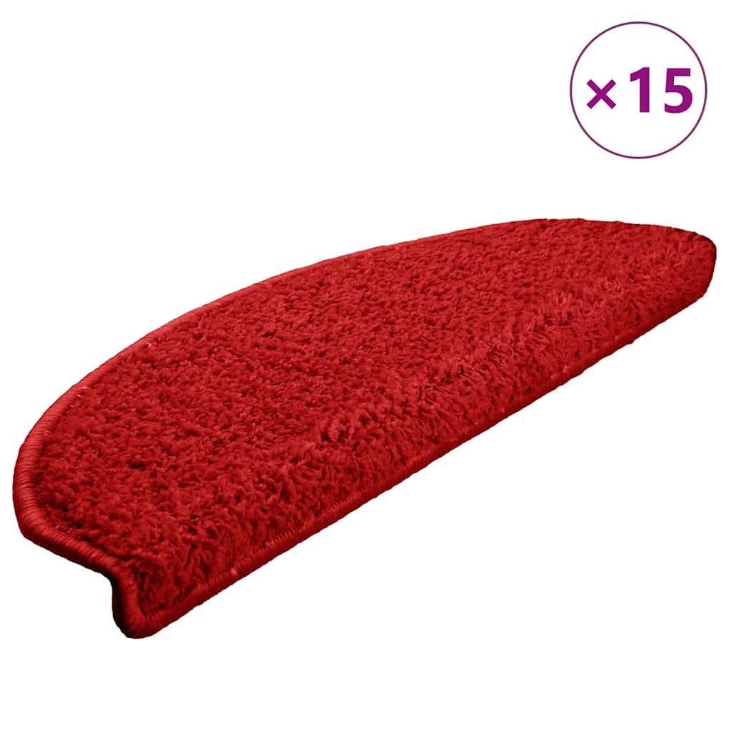 Vidaxl Mat à escalier 15 st 65x21x4 cm rouge