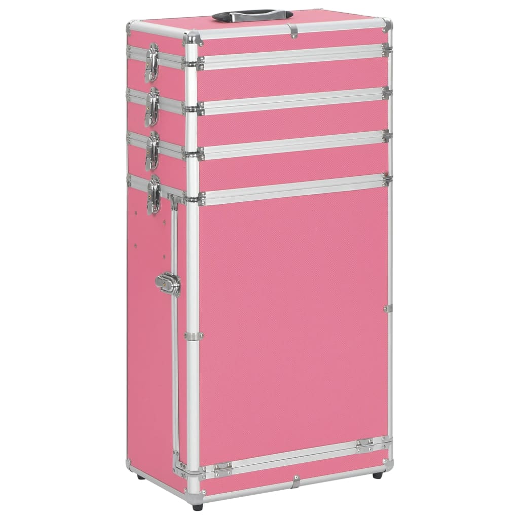 Vidaxl Makeup chariot en aluminium rose
