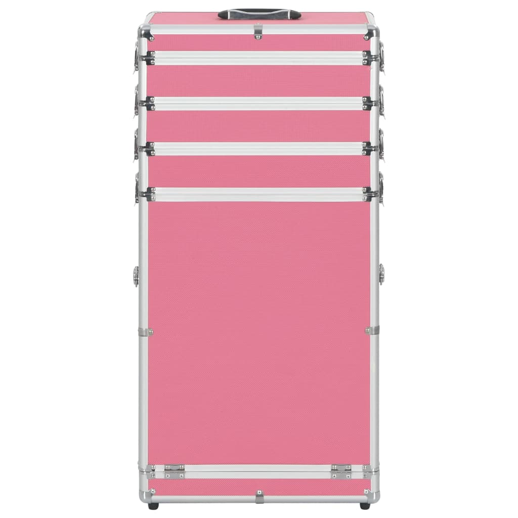 Vidaxl Makeup chariot en aluminium rose