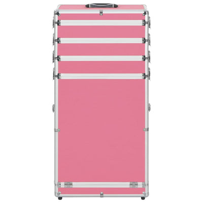 Vidaxl Makeup chariot en aluminium rose