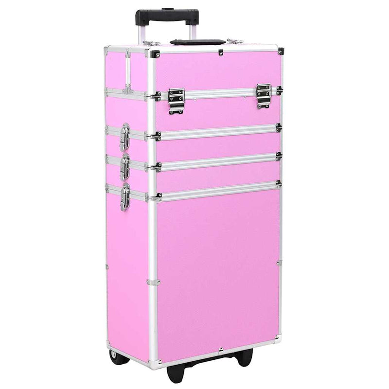 Vidaxl Makeup chariot en aluminium rose