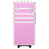 Vidaxl Makeup chariot en aluminium rose