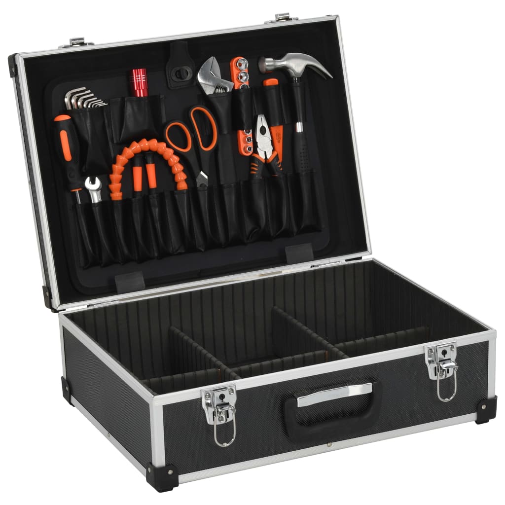 Vidaxl Tool Case 46x33x16 cm en aluminium noir
