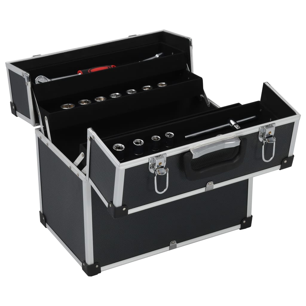 Vidaxl Tool Case 38x22.5x34 cm en aluminium noir