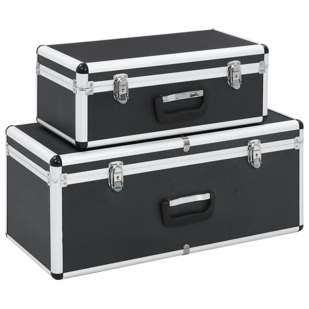 VIDAXL CONSEILS DE STOCKAGE 2 ST Aluminium noir