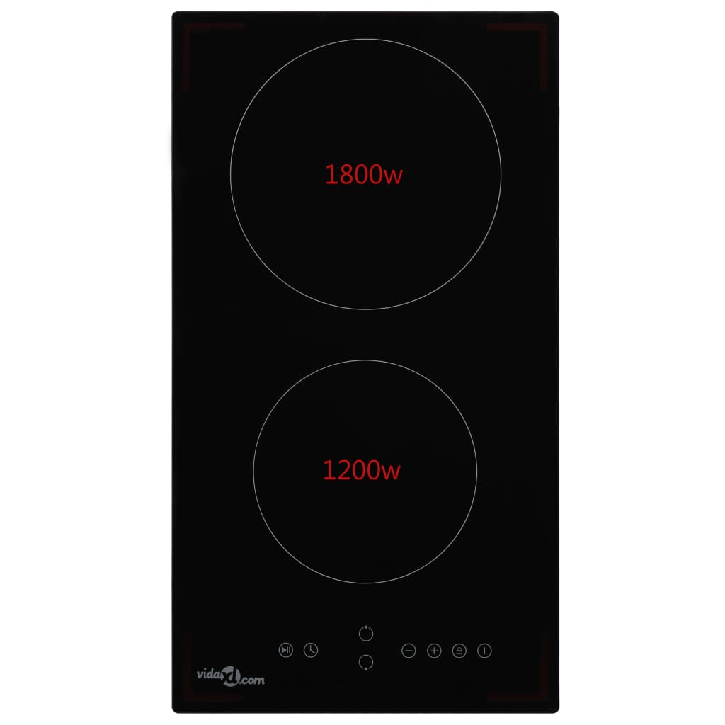 Vidaxl Ceramic Hob avec 2 zones de cuisson Contrôle tactile 3000 W