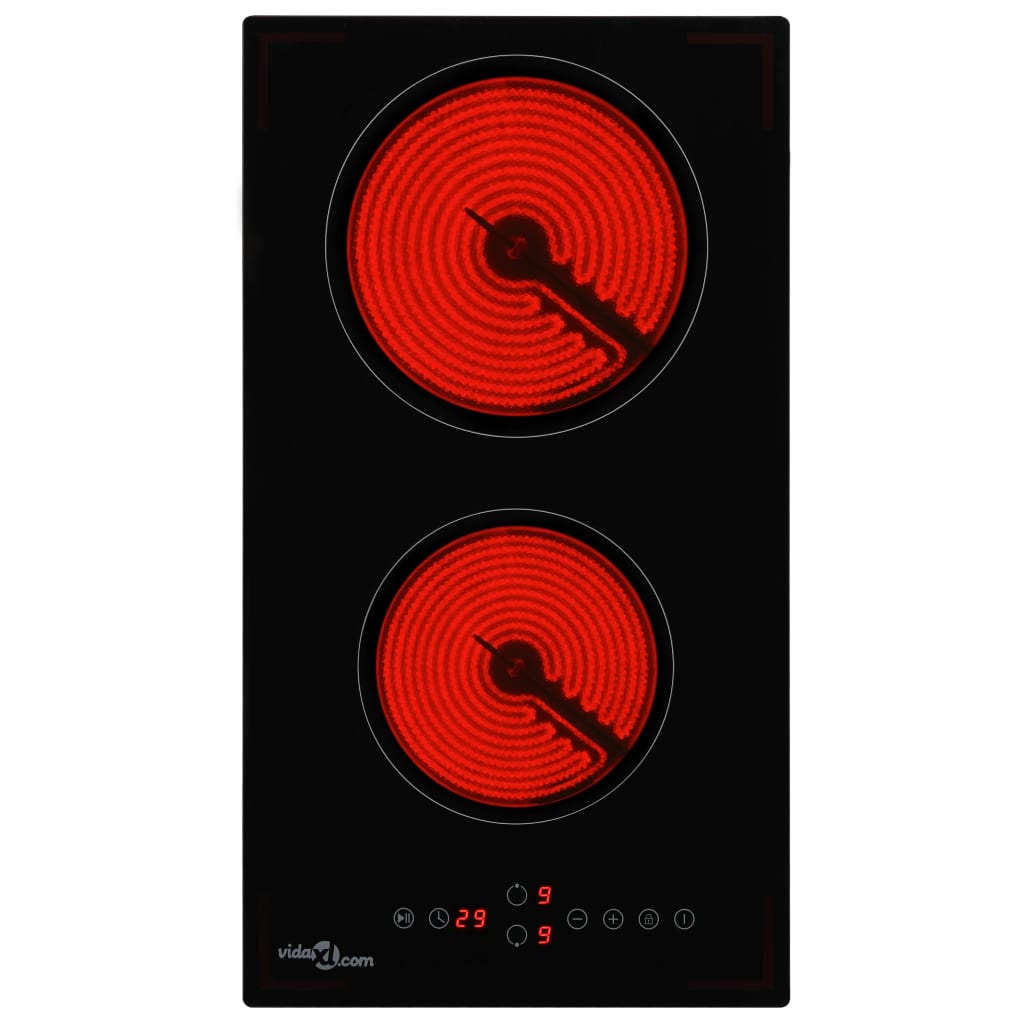 Vidaxl Ceramic Hob avec 2 zones de cuisson Contrôle tactile 3000 W