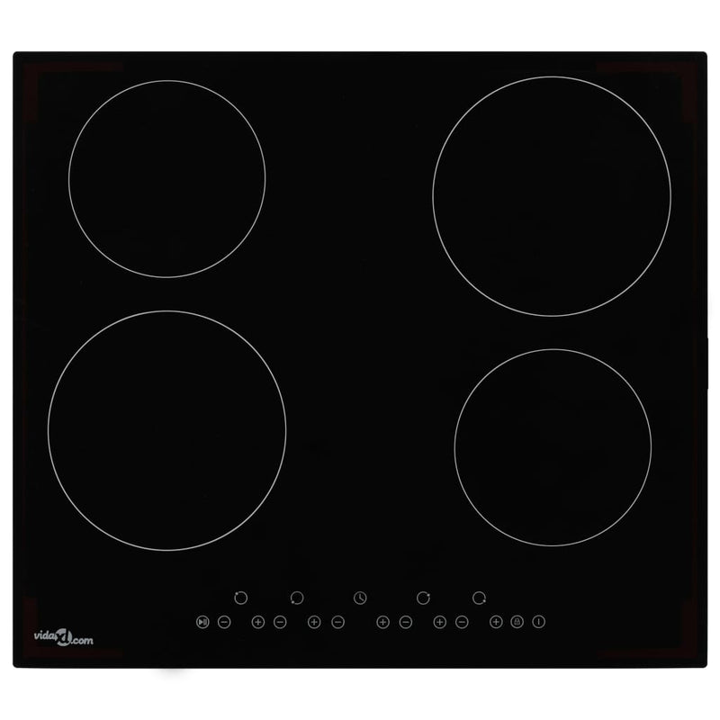 Vidaxl Ceramic Hob avec 4 zones de cuisson Contrôle tactile 6000 W