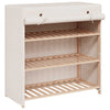 Armoire à chaussures vidaxl avec couvercle 79x40x80 cm tissu blanc