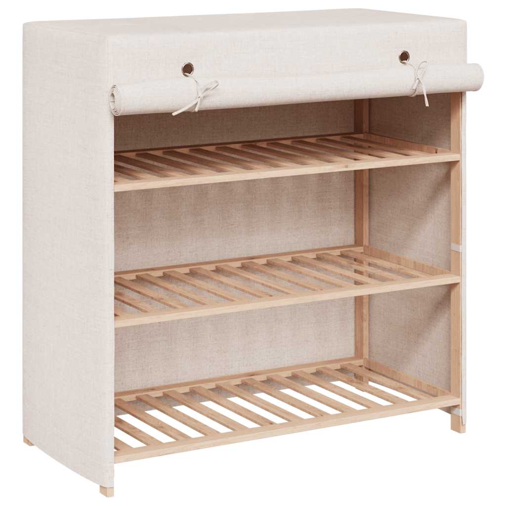 Armoire à chaussures vidaxl avec couvercle 79x40x80 cm tissu blanc