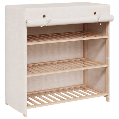 Armoire à chaussures vidaxl avec couvercle 79x40x80 cm tissu blanc