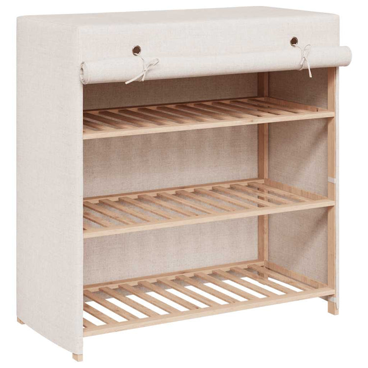 Armoire à chaussures vidaxl avec couvercle 79x40x80 cm tissu blanc