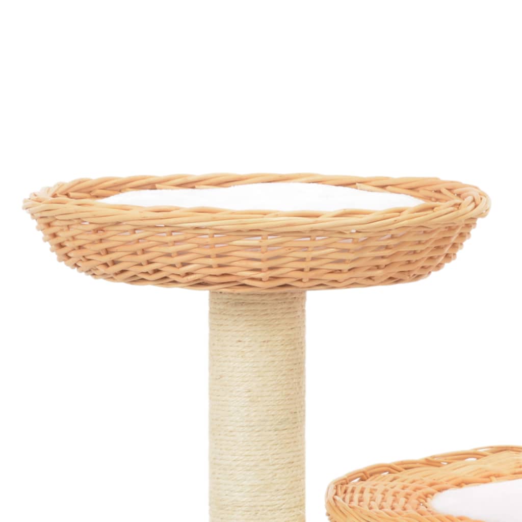 Vidaxl griffoir pour chat avec griffoir en sisal, bois de saule naturel