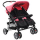 Vidaxl Twin Enfants en acier rose et noir